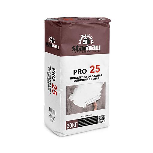 Шпатлёвка фасадная StarBau PRO 25 финишная белая 20кг фото 1