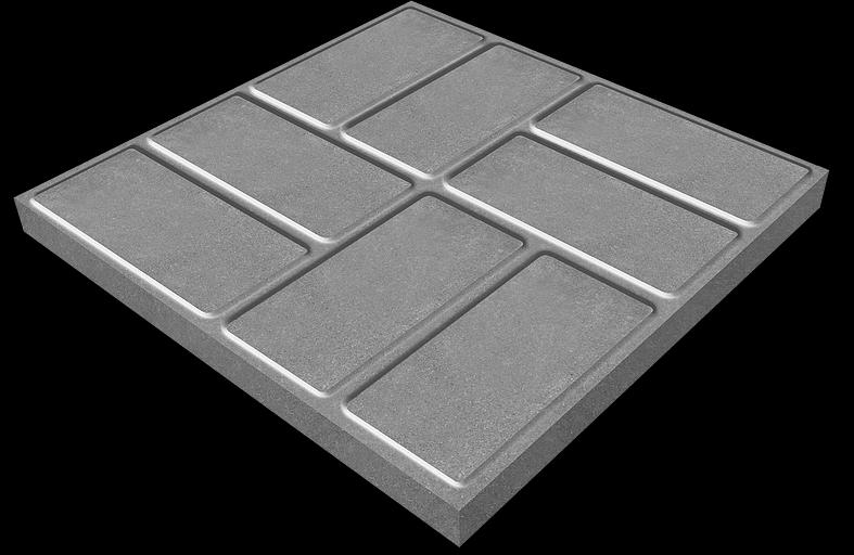 ПП Плитка 8 кирпичей "брусчатка" 330х330х35 мм. - серый фото 1