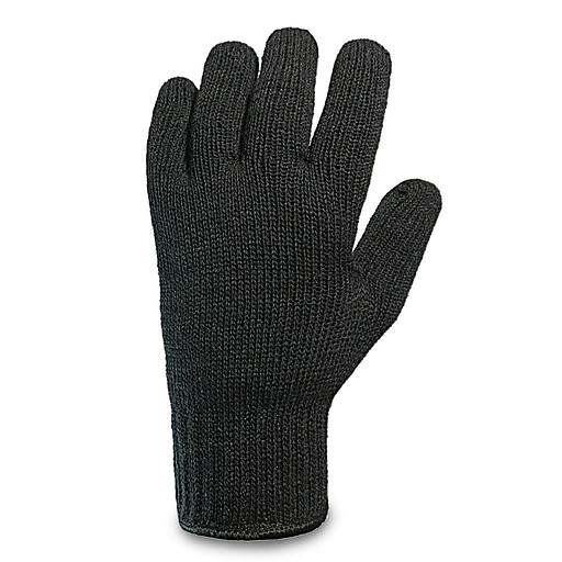 Двойные полушерстяные перчатки чёрные с ПВХ 7,5 класс вязки (50% шерсть, 50% акрил) арт. 25ДТ фото 3