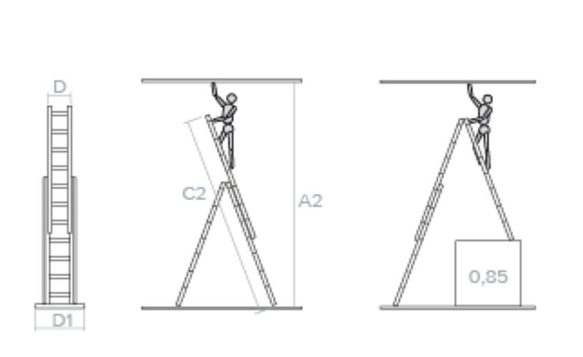 Лестница алюминиевая трёхсекционная NV 1230 3×5 ОПТ фото 3