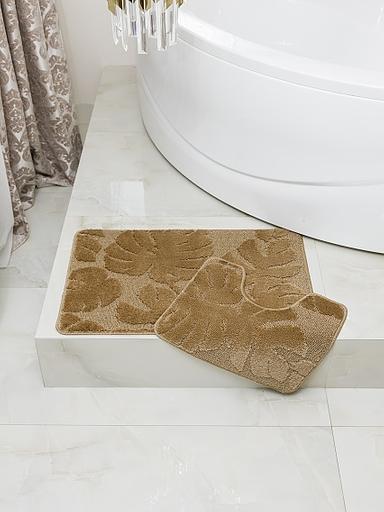 Комплект ковриков для ванной комнаты My Crystal серия Gold 60х100 см и 50х60 см, капучино, опт фото 2