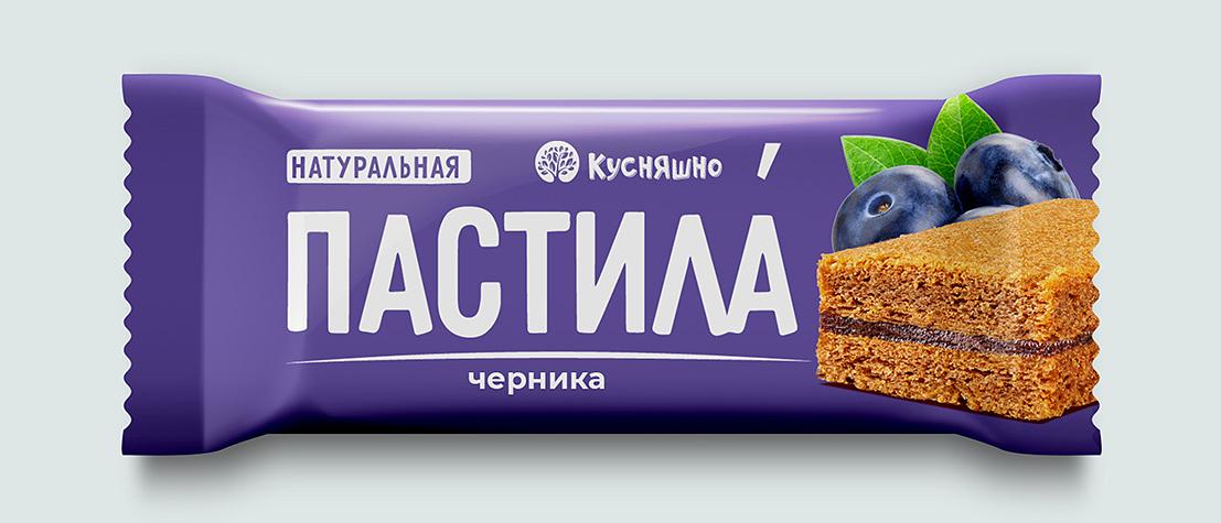 Пастила батончик «Кусняшно» черника 30 г ОПТ фото 1