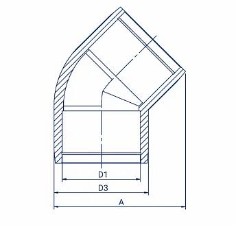 Отвод 45° электросварной Fox PE100 d90 мм, SDR11 фото 2