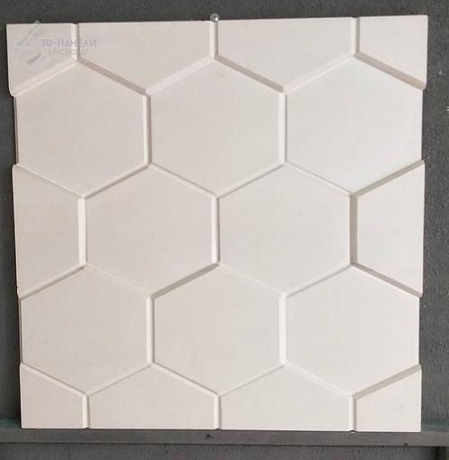 Панель гипсовая 3D стандарт «Шестигранник» 500×500 мм фото 5