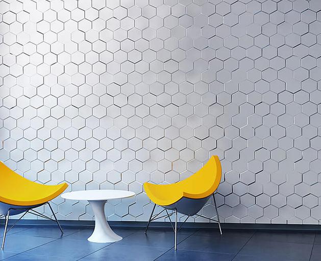 Панель гипсовая 3D премиум «Шестигранник» 500×500 мм фото 2