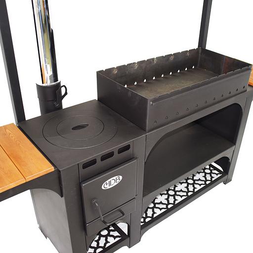 Комплект «Гурман-7» с навесом (мангал + печь для казана с двойными стенками) опт фото 2