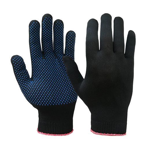 Рабочие х/б перчатки тонкие с ПВХ «микроточка» 13 класс вязки (70% хлопок, 30% полиэфир) чёрный, арт.13ХТ фото 1