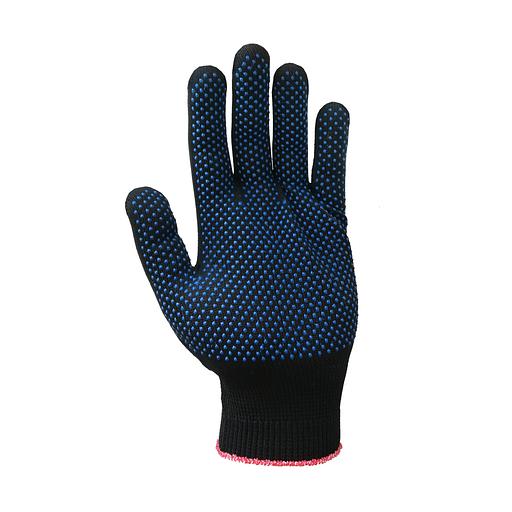 Рабочие х/б перчатки тонкие с ПВХ «микроточка» 13 класс вязки (70% хлопок, 30% полиэфир) чёрный, арт.13ХТ фото 2