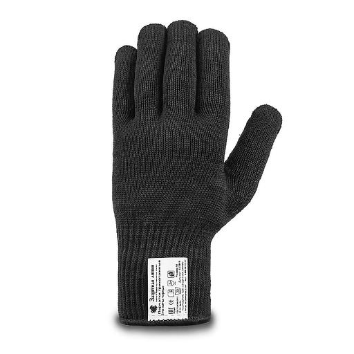 Рабочие перчатки трикотажные «Супер люкс» без ПВХ 10 класс вязки (70% хлопок, 30% полиэфир) чёрный, арт.05 фото 2