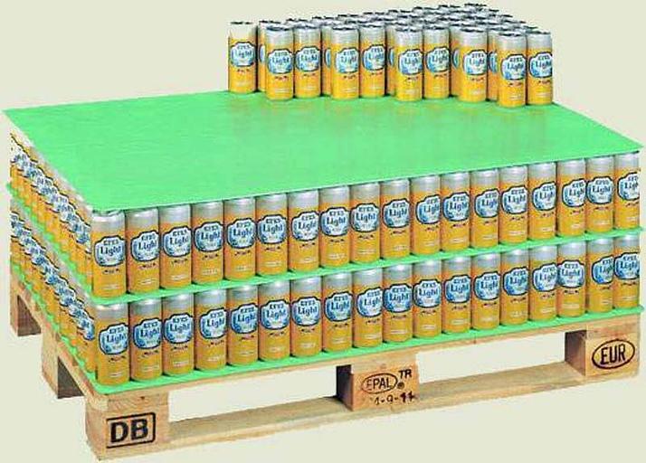 Прокладки из сотового полипропилена для паллетирования пивных банок фото 1