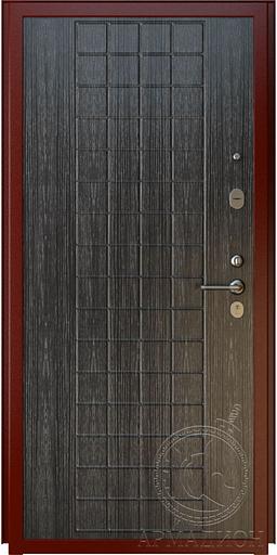 Дверь входная железная «Порто» шагрень вишня/чёрное серебро фото 2