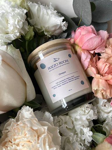 Свеча 190 мл, бамбуковая крышка с уплотнителем, соевый воск фото 1