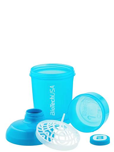 Шейкер с дополнительными отсеками Biotech USA шейкер WAVE + Nano 300 мл синий ОПТ фото 2