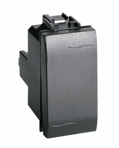 Выключатель типа "кнопка", черный, 1мод. фото 1