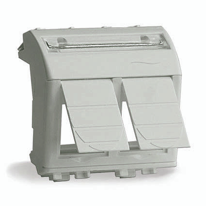 Адаптер для 2-х информационных разъемов Systimax, белый, 2мод фото 1
