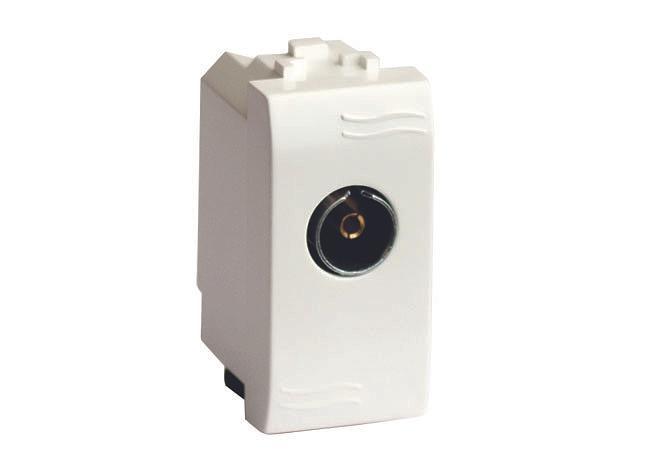 TV розетка без согласующего сопротивления (проходная), слон. кость, 1мод. фото 1