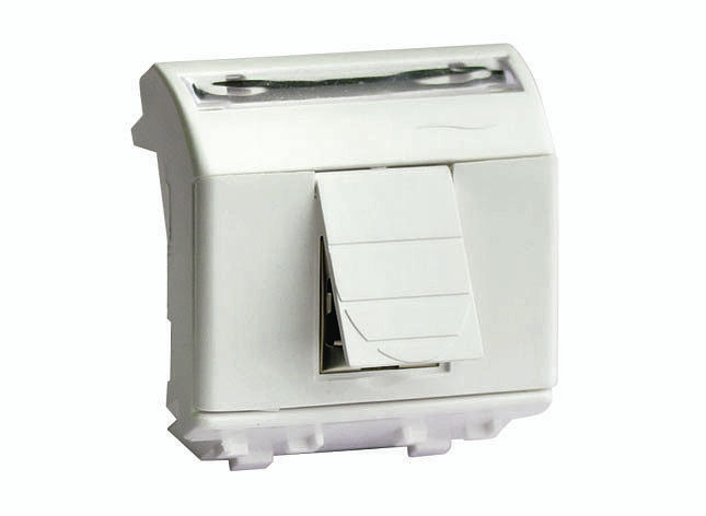 Компьютерная розетка RJ-45, кат.5Е, экранированная, белая, 2мод фото 1