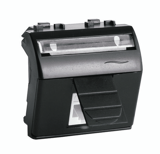 Тел.роз. RJ12 (6P6C, Hyperline, заделка NE-TOOL) Brava, черн., 2мод фото 1