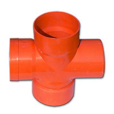 Крестообразное соед. для двустенных труб,90 ,полипропилен,д.90 фото 1