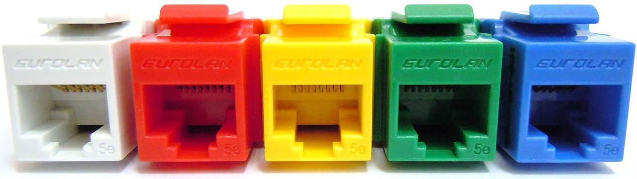 Eurolan Розеточный модуль UTP 1xRJ45 Keystone кат.6, черный фото 1