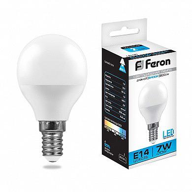 Лампа светодиодная LB-95 (7W) 230V E14 6400K G45 фото 1