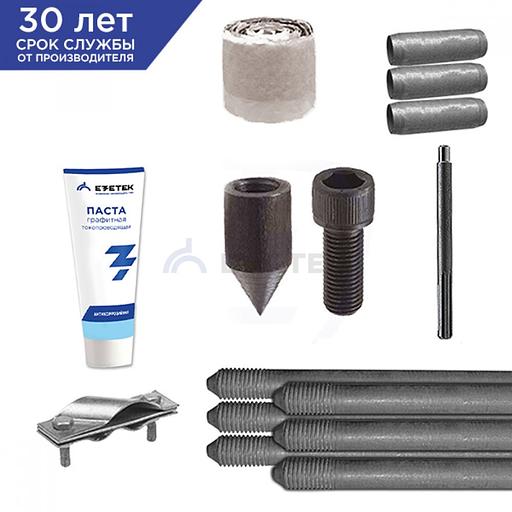 Комплект заземления ZN – 9 (9 метров, 16 мм, 6 х 1500 мм) с насадкой SDS-max фото 1