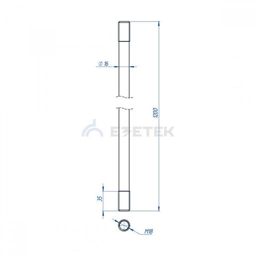 Стержень заземления оцинкованный 16 мм х 1200 мм фото 2
