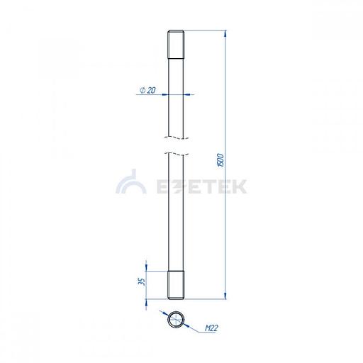 Стержень заземления оцинкованный 20 мм х 1500 мм фото 2