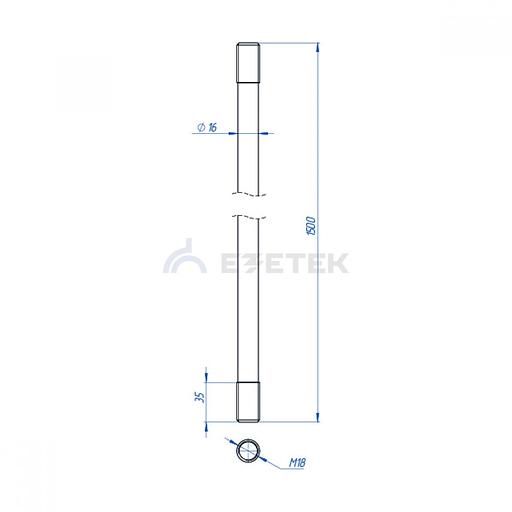 Стержень заземления из нержавеющей стали 16 мм х 1500 мм фото 2