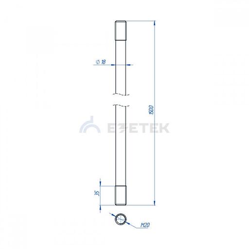 Стержень заземления из нержавеющей стали 18 мм х 1500 мм фото 2