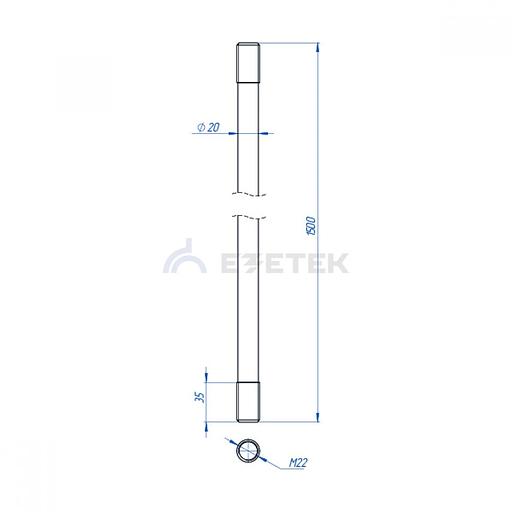 Стержень заземления из нержавеющей стали 20 мм х 1500 мм фото 2