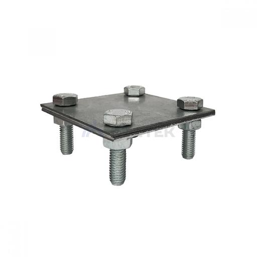 Зажим заземления полоса/полоса крестообразный без пром. пластины, оцинк. фото 1