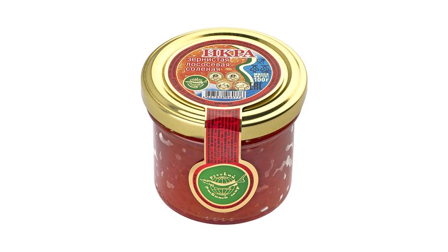 Икра лососевая зернистая соленая РУССКИЙ РЫБНЫЙ МИР 100 г фото 1