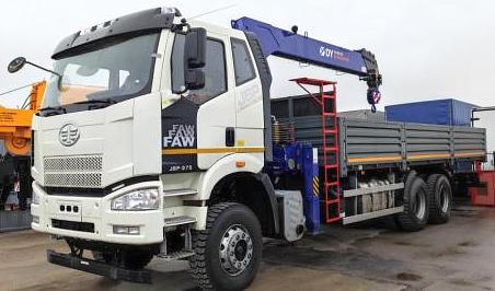 Бортовой автомобиль «Faw 3250 j6» , 6х4 c КМУ kanglim KS 1256 G2 фото 1