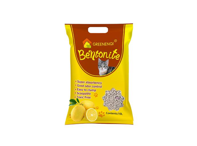 Наполнитель комкующийся для кошачьего туалета с ароматом лимона ENQI 10 л фото 1