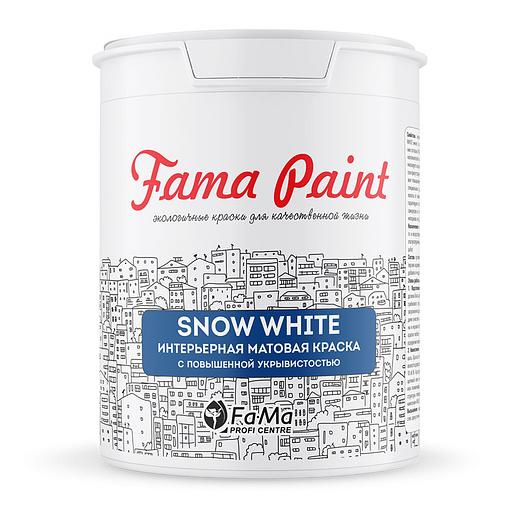 Водно-дисперсионная акриловая белая матовая краска Fama Paint «Snow White» 2,2 л ОПТ фото 1