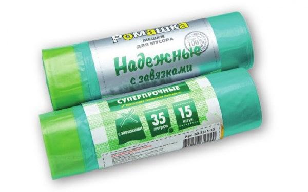 Мешки для мусора Серия «Надежные» с завязками 35л/15 шт ОПТ фото 1