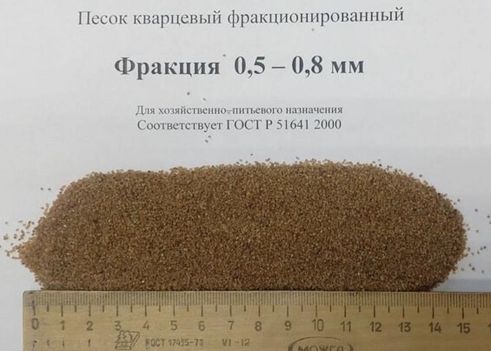 Кварцевый песок фр. 0,50-0,80 мм, 25 кг фото 1