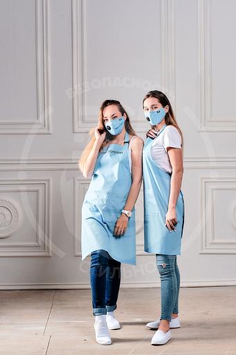 Комплект голубой Фартук TiSi + Маска FSK опт фото 1