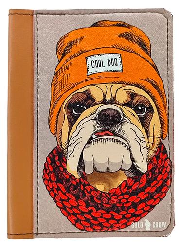 Обложка на паспорт «Бульдог в шапке» ОПТ фото 1