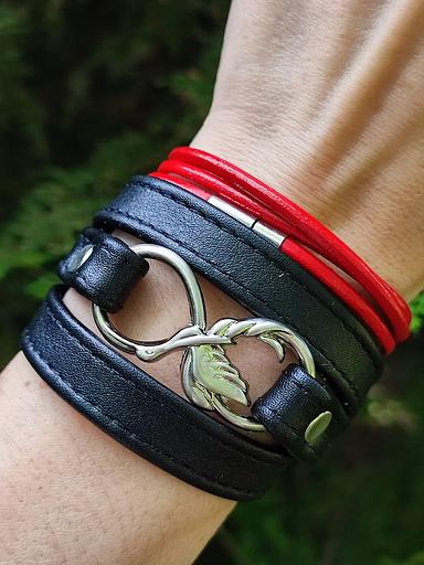 Браслет «Бесконечность» цвет черный ОПТ фото 1