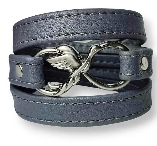 Браслет «Бесконечность» цвет серый ОПТ фото 1