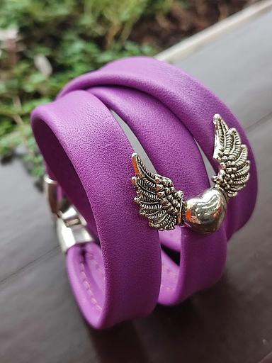 Браслет «Сердцебиение» цвет малина ОПТ фото 1