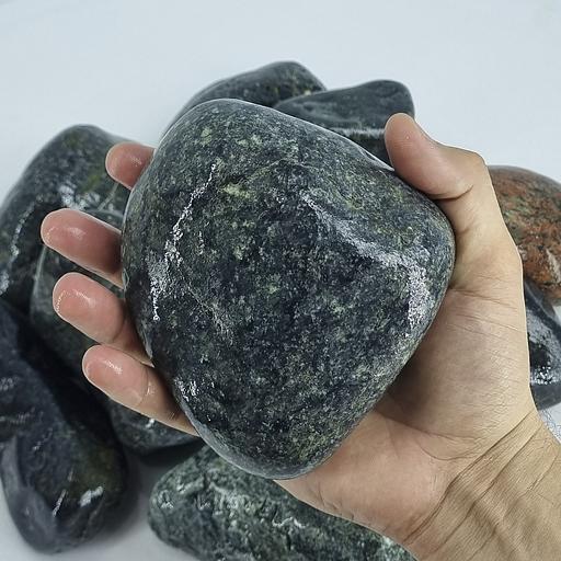 Премиум камни для бани и сауны Нефрит шлифованный 100-150 мм фото 2