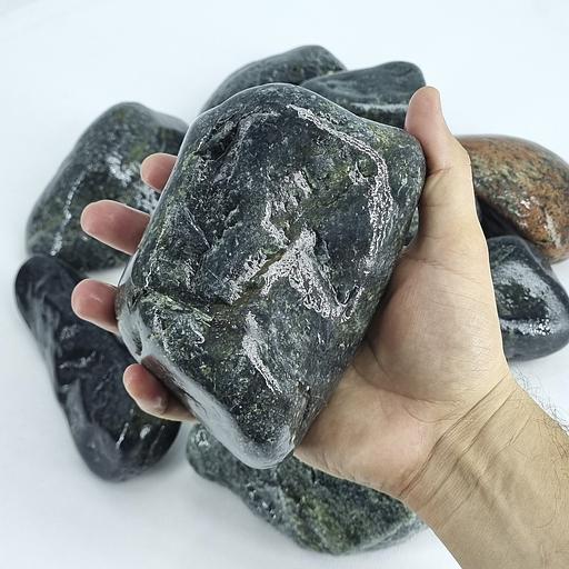 Премиум камни для бани и сауны Нефрит шлифованный 100-150 мм фото 5