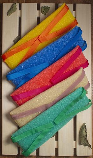 Мочалка «Шахтёрка» 12х37х3 см, бежевый ОПТ фото 2