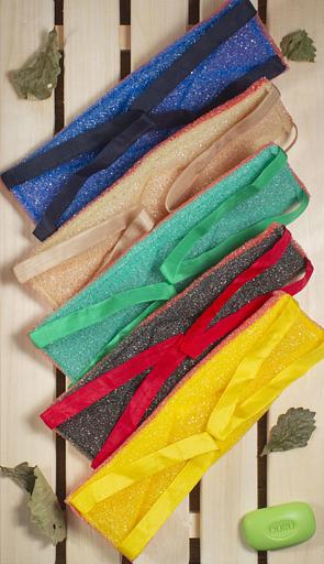 Мочалка Шахтёрка «Радужная» 12х37х3 см, комбинированная, разноцветная ОПТ фото 1