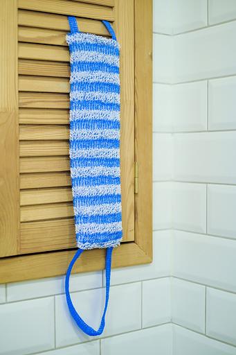 Мочалка «Тельняшка» 42х12 см, махра 10 мм ОПТ фото 1