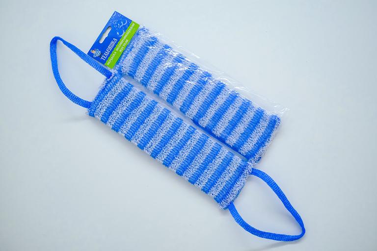 Мочалка «Тельняшка» 42х12 см, махра 10 мм ОПТ фото 2