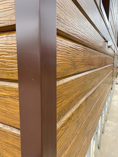 Металлический сайдинг «Евробрус с тиснением» цвет Printech CEDAR 3D фото 2